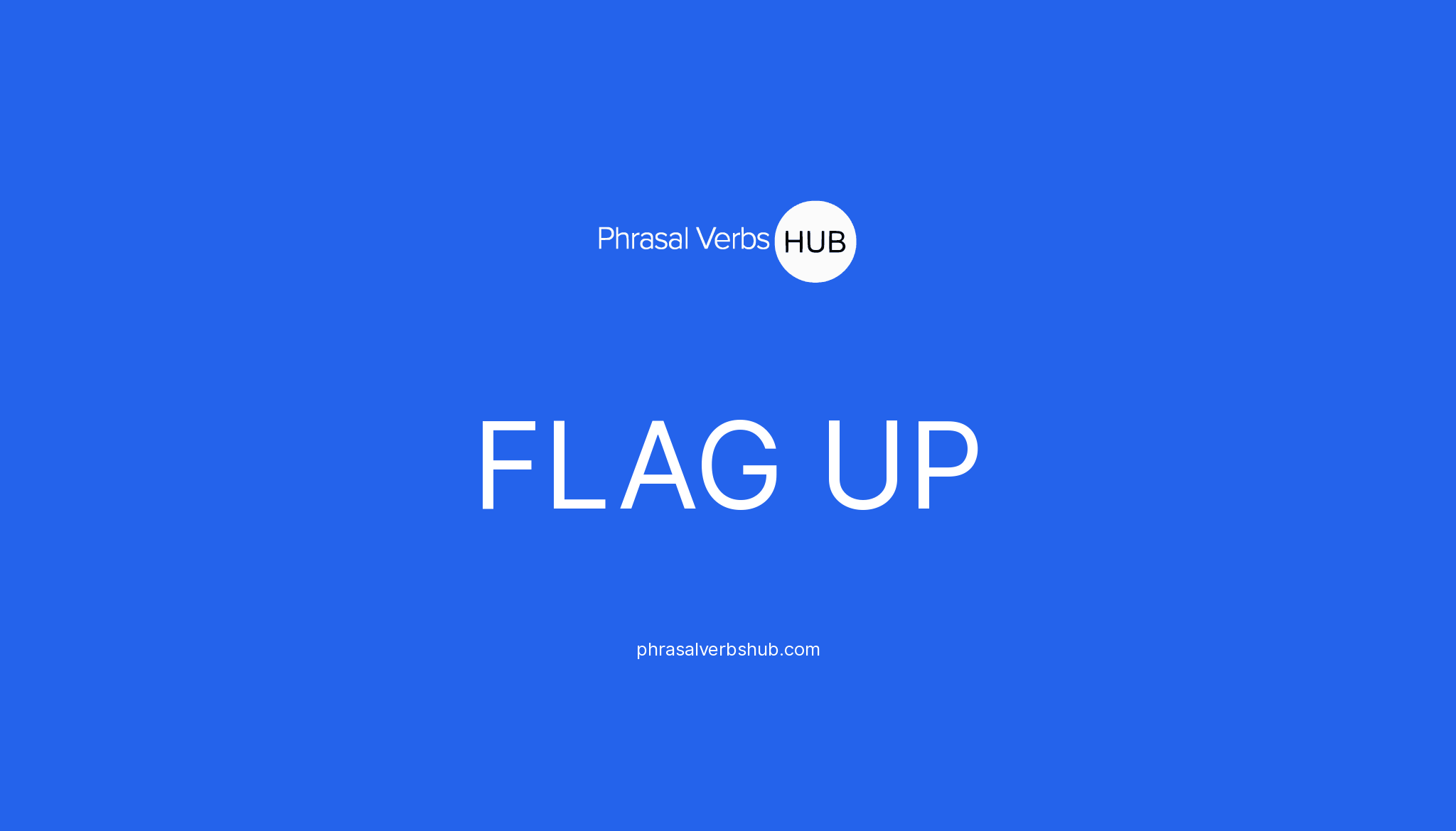 FLAG UP Phrasal Verb Meaning & Examples